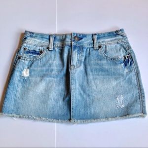 RUE 21 Distressed Mini Skirt Denim Blue Size 3 / 4 Juniors